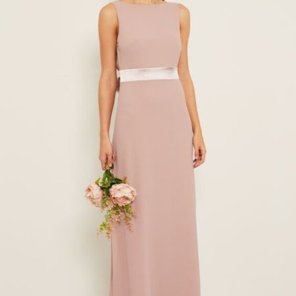 TFNC London Halannah Whisper Pink Chiffon Maxi Dress Bridesmaid Prom NWT SIZE 6 - Picture 4 of 7